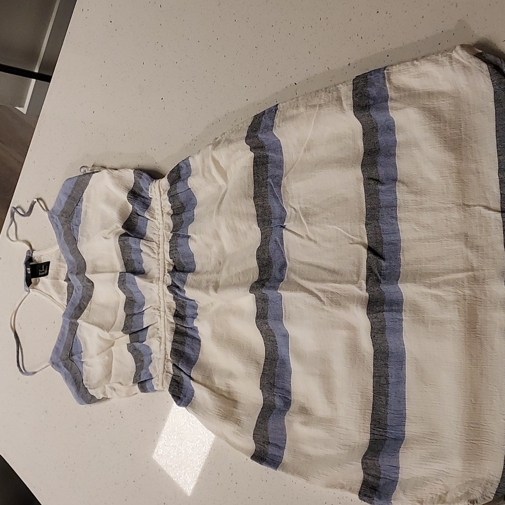 H&M Backless Dress in Blue and White